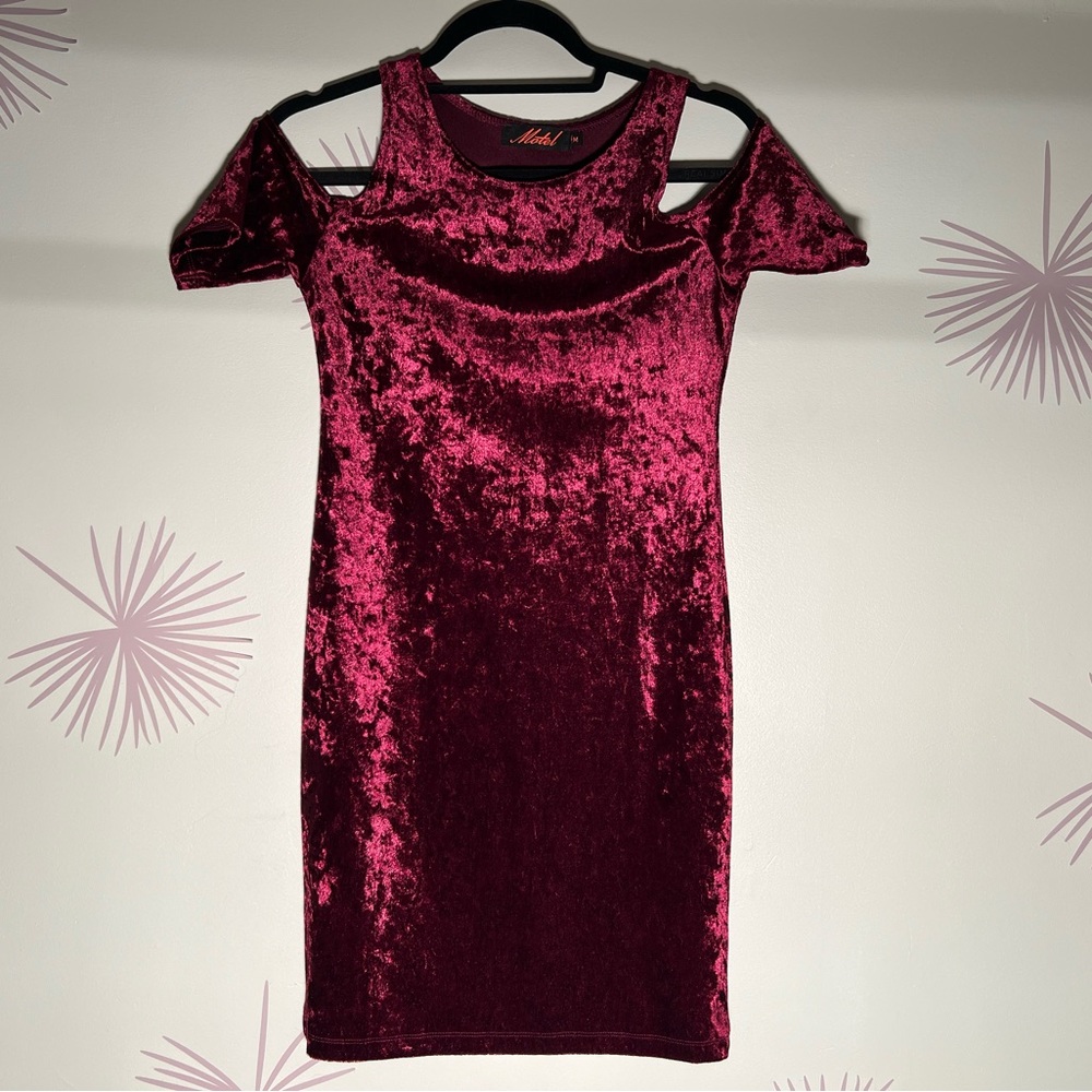 Velvet Cold Shoulder Dress